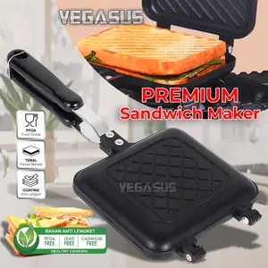 CETAKAN SANDWICH MAKER Panci double pan bakar roti grill panini pan
