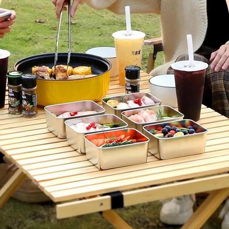 Product Introduction of 304 Stainless Steel Japanese Style Tray Food Storage Box with Lid Household Fresh-keeping Box Tray Containers Cover 19
