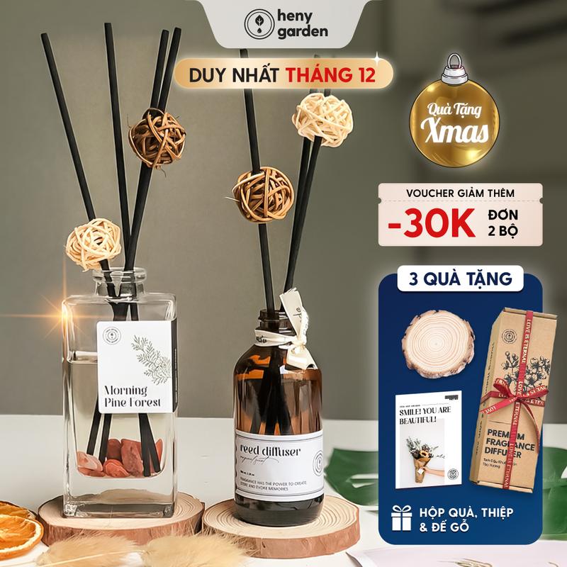  Bộ Tinh Dầu Thơm Phòng Khuếch Tán Cắm Que HENY GARDEN Mùi Hương Thư Giãn Phù Hợp Từ 10-30m2 thời gian sử dụng lâu 2-4 tháng 