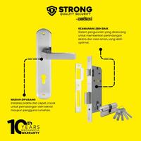 Gambar STRONG Handle Set Kunci Pintu Rumah Besar Lengkap Aluminium LHP AI S20717 SN CP 40x85 dari Strong Hardware Shop Kota Administrasi Jakarta Barat 3 Tokopedia