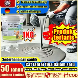 【Cat Lantai Warna Solid】Cat resin kedap air  anti selip  dan anti aus  cocok untuk lantai semen rumah yang rata sendiri dan lantai marmer imitasi.