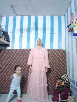 Product Review of Moana Set Hijab Segiempat Gamis Wanita Muslim Mewah Ceruty Babydoll Printing Mix Tille Tutu Cantik from i**m h**i 1