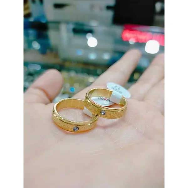 ( COD ) Cincin couple titanium gold (harga 2 pcs cincin) 4