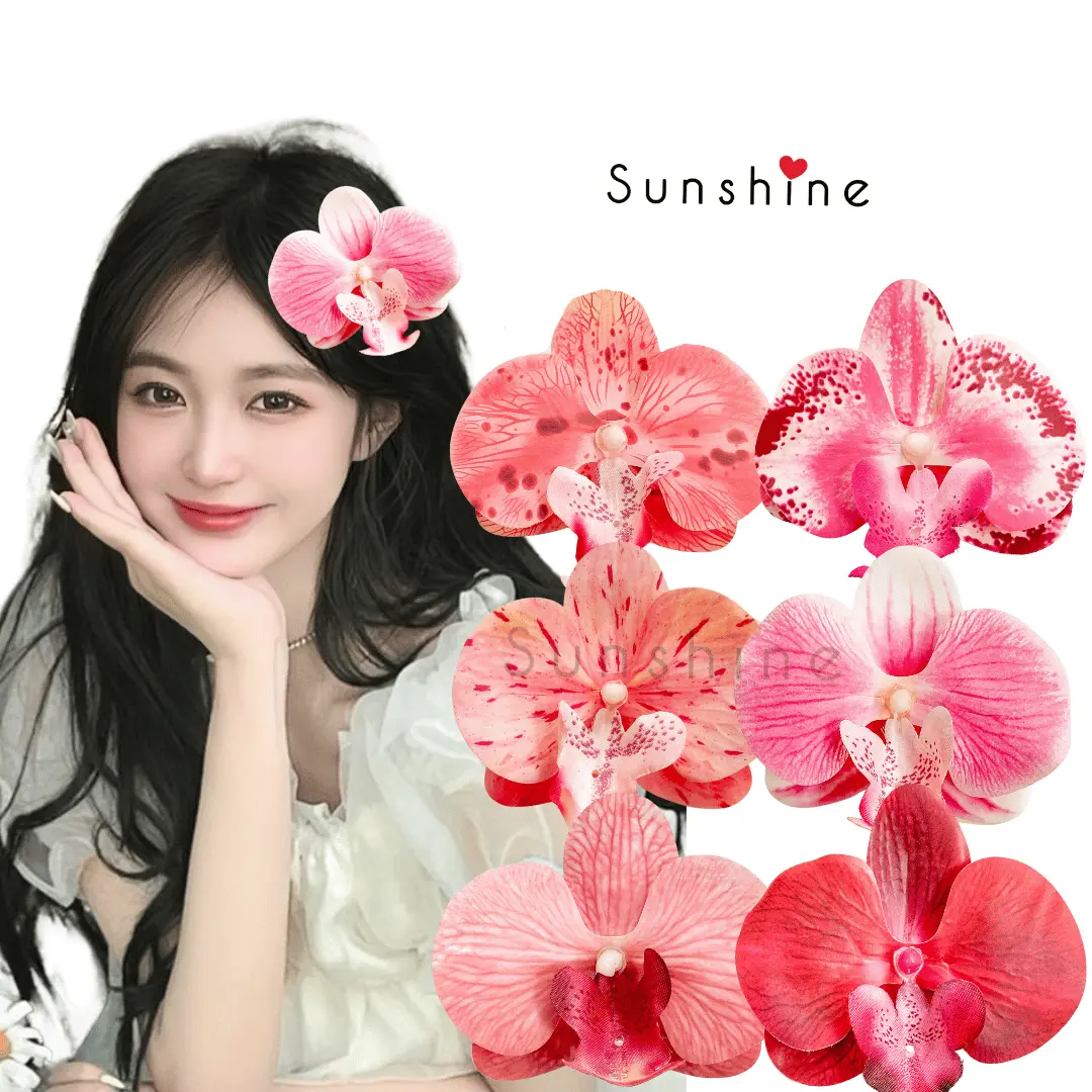 Sunshinelove- Orchid Hair Clip Hijab Accecories - Jepit Rambut Bunga Anggrek Aesthetic Wanita