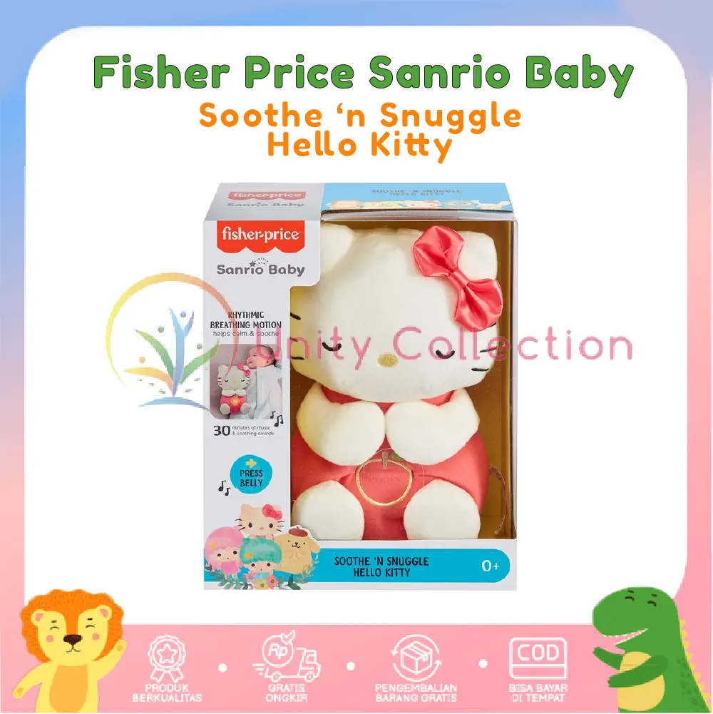 FISHER PRICE SANRIO Breathing Soothe N Snuggle Hello Kitty Boneka Bayi Lampu Perempuan Toys