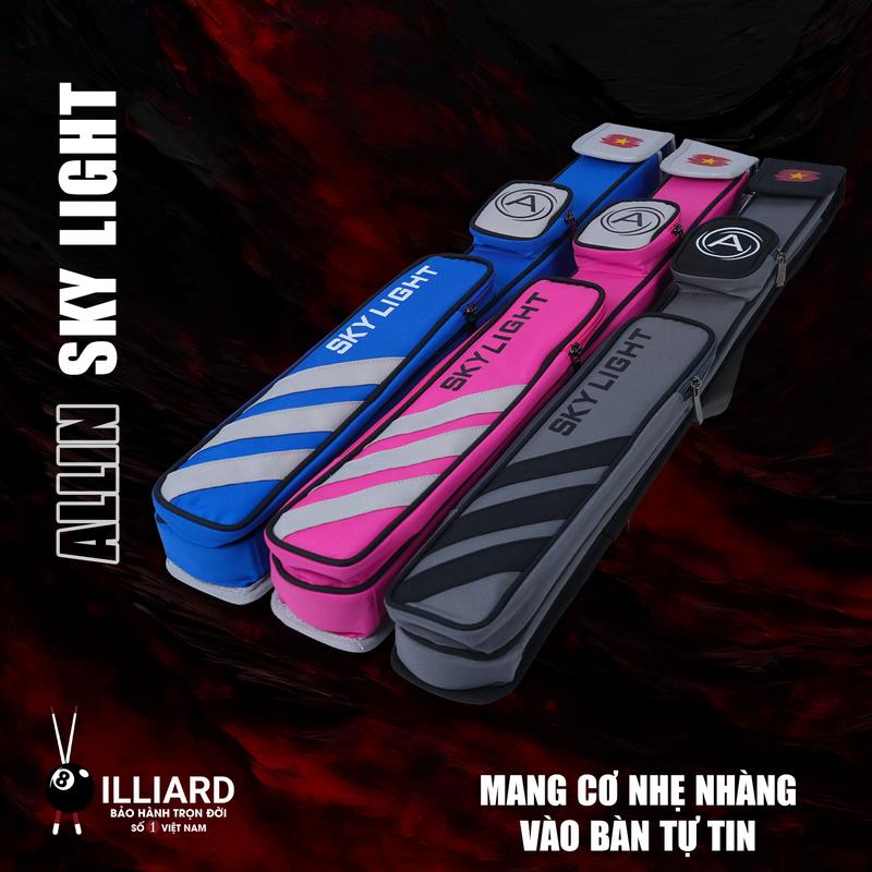 XBILLIARD Bao Đựng Cơ và Phụ Kiện ALLIN Sky Light 1x1 Bảo Vệ Gậy và Phụ Kiện Bida Đựng 1 Chuôi 1 Ngọn 2 Ngăn Phụ Kiện