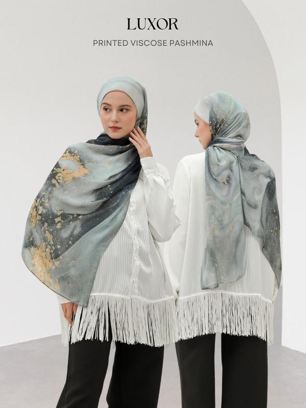 LUXOR Ombre Marble Galaxy - ZAHRA | Printed Viscose Pashmina 0