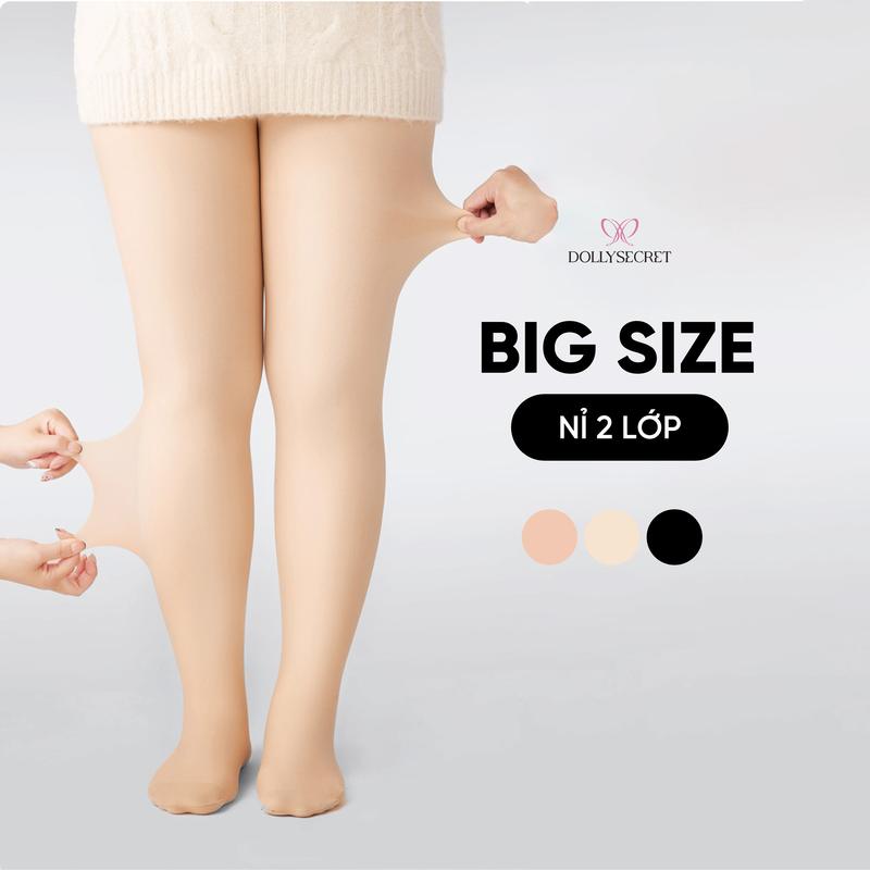 Quần Tất Nỉ 100D 2 Lớp Có BigSize Che Khuyết Điểm Mùa Đông DOLLY SECRET Giữ Ấm Siêu Dai quantat