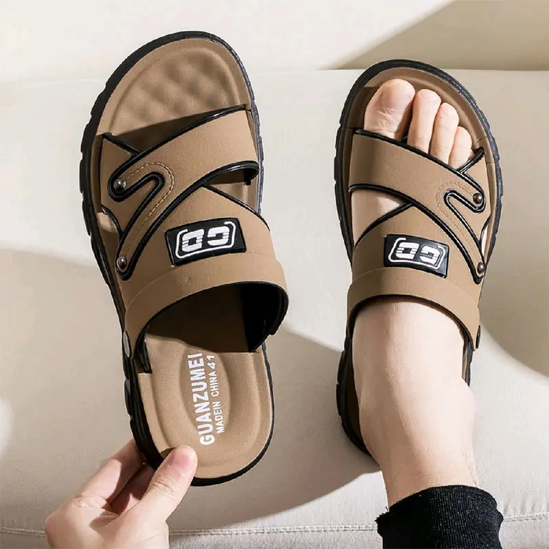 Sendal Pria Kulit Terbaru MKF-01 Anti Putus Anti Slip - Jepit Kasual 0