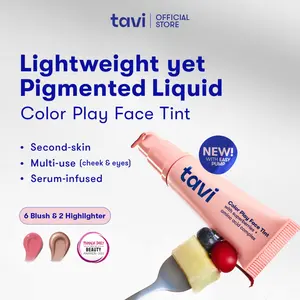 Tavi Color Tint 9 gr - Serum-Infused 3-in-1 Liquid Blush On - Pigmented Ringan Tahan Lama untuk Kulit Sawo Matang Kuning Langsat