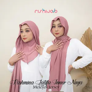 RIS HIJAB - PASHMINA LATIFA Instan Inner Menutup Leher Bahan Jersey Pashmina Instan Inner Ninja Kerudung Muslim Oval