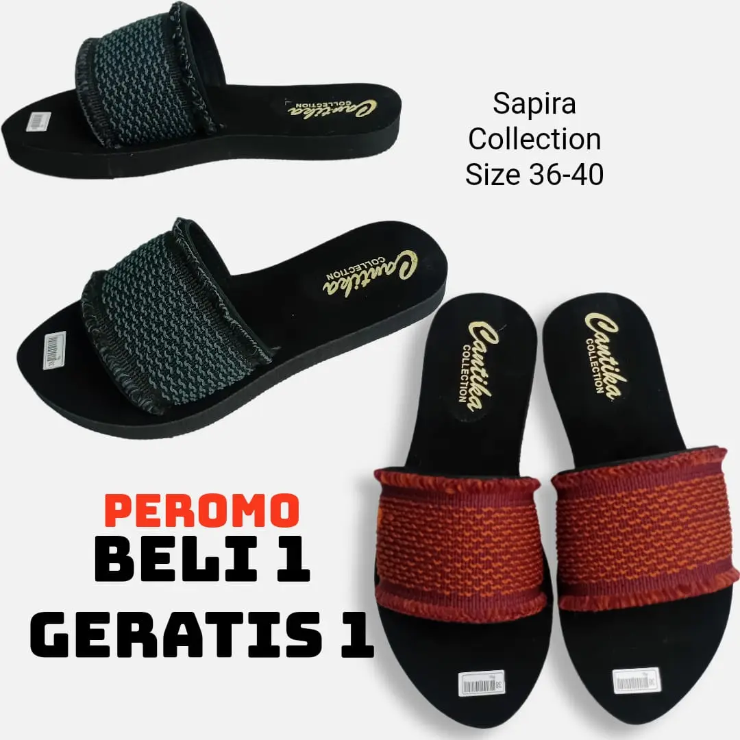 Sandal Selop Beli 1 Geratis 1, Sandal Wanita Dewasa Motip Rawis Terbaru 2025,Sandal Wanita Selop Kekinian Yang Lagi Tren