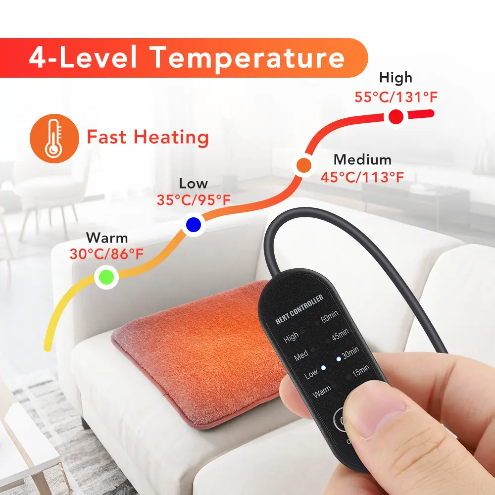 USB Electric Heated Seat 4 Temperature Settings Winter Seat Heater Car Seat Heating Cushion Cold Resistant Chair Heated Mat Home