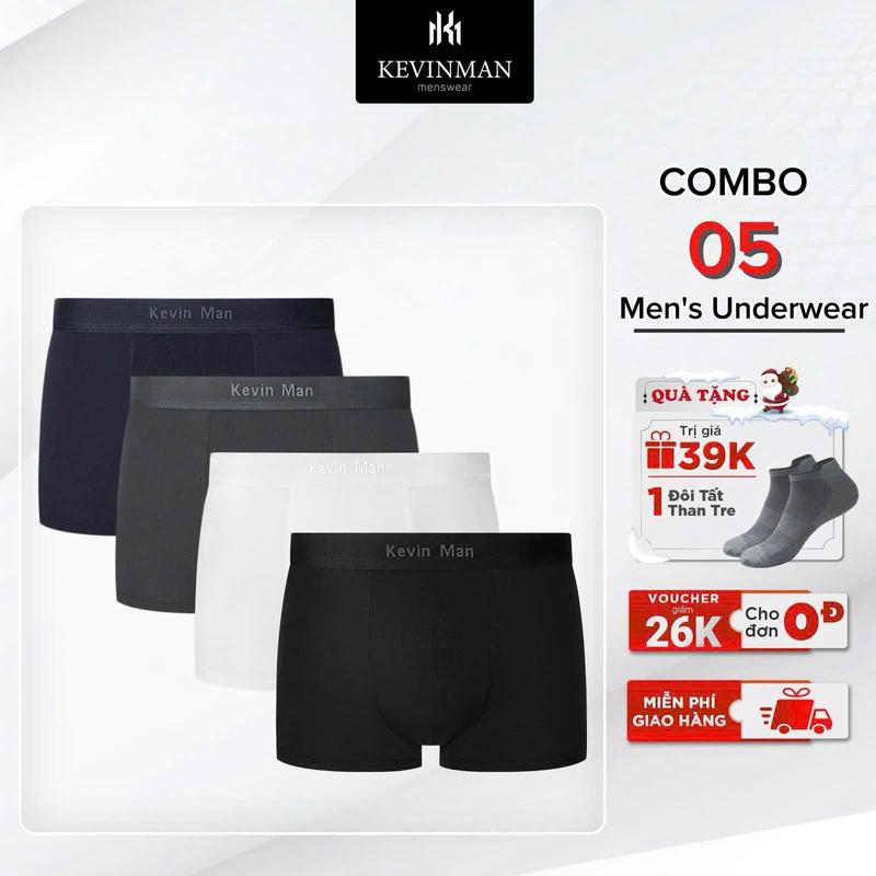 Combo quần lót nam Kevin Man quần boxer nam thun lạnh kháng khuẩn phong cách nam tính thấm hút mồ hôi - KELVIN 2.0