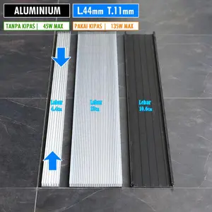 Terlaris Diy 45W 1200X44X11 Pendingin Aluminium Led Hpl Cob Power Amplifier Ic Mosfet Panjang 120Cm Lebar 4.4Cm Tinggi 11Mm Heatsink Aluminium Sirip Lampu Akuarium Hidroponik Good Quality