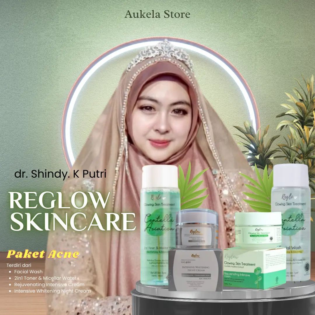 Reglow Skincare Paket Acne mengatasi wajah Berjerawat dan bekas jerawat by dr. Shindy Putri Original BPOM & Halal semua tipe kulit perawatan jerawat Memudarkan flek hitam
