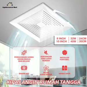 Kipas Pendingin Udara Ducting, Kipas Plafon 8 inci, Kipas Angin Blower Atap 10 inci, Kipas Dinding Tanpa Tutup