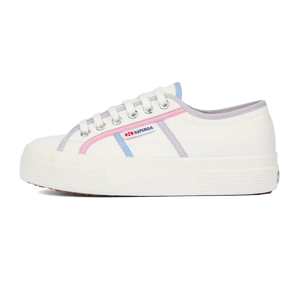 Superga 2740 Colourblocking White Avorio Pink Blue Light