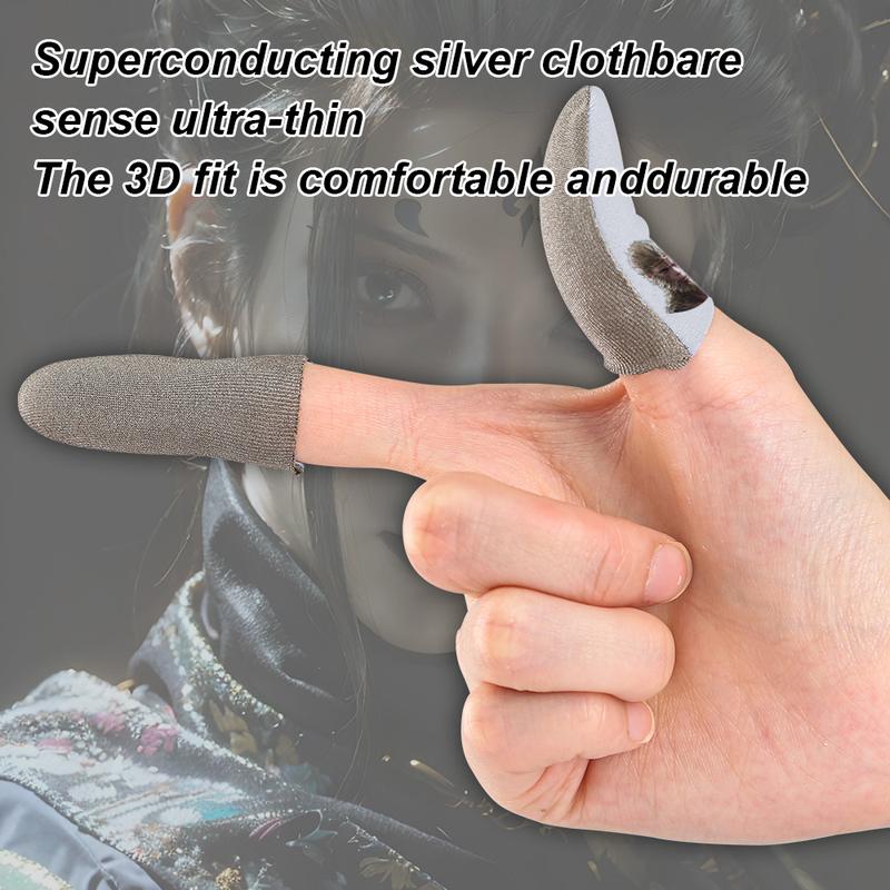 Product Introduction of BlueWow finger Fingertips Sleeve Cover Silver Fibre Breathable Game Controller For PUBG Touch Screen Pro Gaming Thumb Gloves Black Myth 9