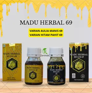 Madu Herbal 69 Plus Propolis & Doa Ruqyah Varian Pahit & Manis Hitam COD Bayar Ditempat Toko Rif Stores