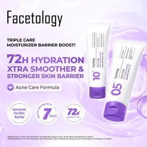 [Exclusive] Facetology Panthenol Barrier Boost Moisturizer Series 5% & 10% Pelembap Wajah Berminyak Kusam Jerawat Aman Ceramide Triple Care Function