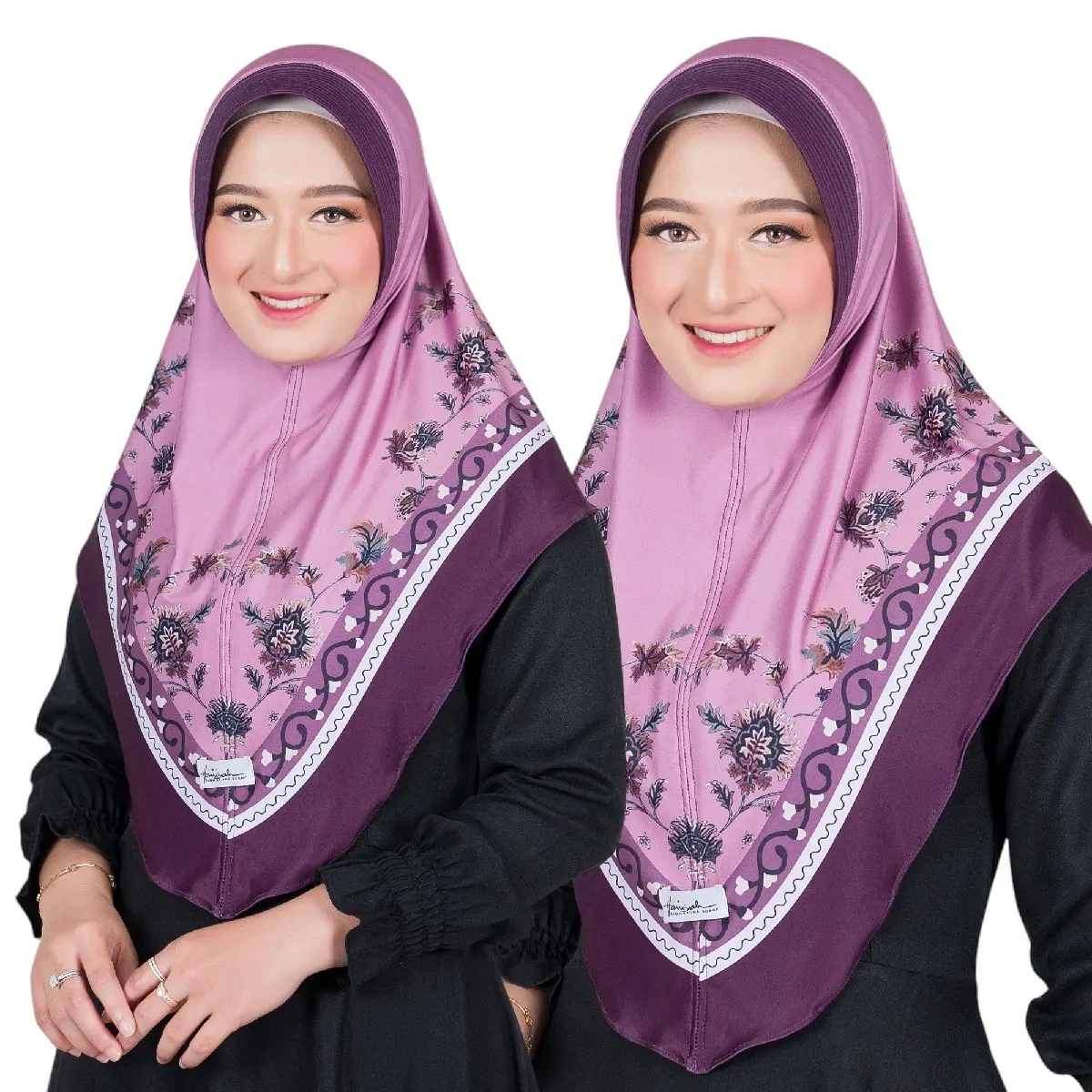 hijab instan kerudung bergo motif yura jilbab jersy printing hijab viral jilbab tren hijab premium instan Muslim Wanita Dewasa Nyaman Spandex Tebal