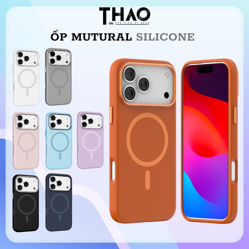 Ốp lưng Mutural silicone chống bẩn hỗ trợ sạc không dây từ tính dành cho iPhone Phụ Kiện