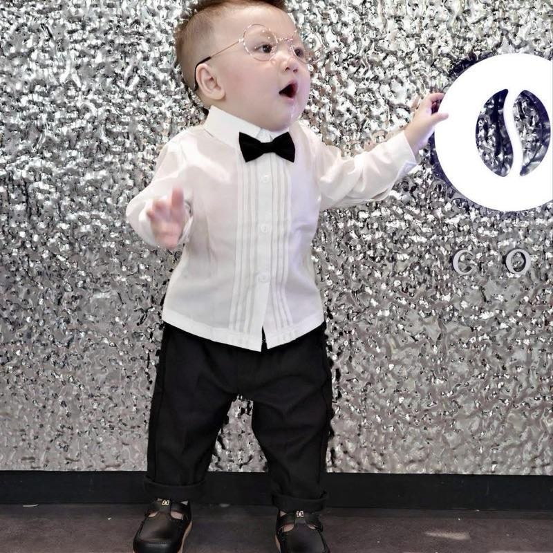    Mon Kids Baby   Set công tử dài cho bé trai chất quần kaki mềm áo cotton mặc đầy tháng - đi chơi - thôi nôi - chụp ảnh 