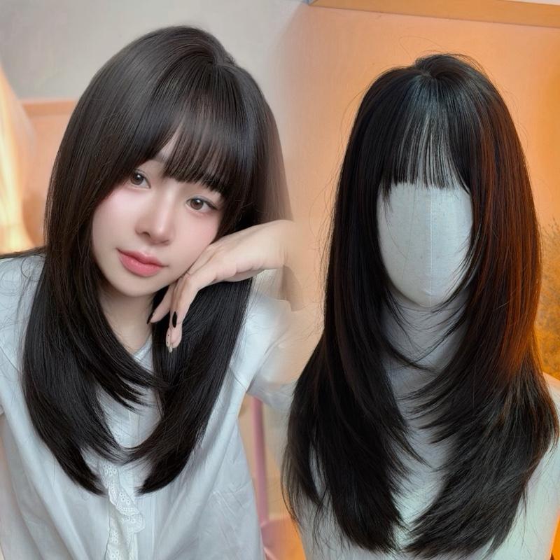  >>NEW << Tóc Giả Nguyên Đầu H81 Dệt Kim Layer 45CM Wig Kim Tuyến 