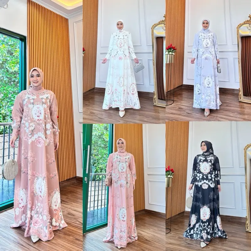 Laura Dress Hijab Ceruti Premium Gamis Wanita Mewah