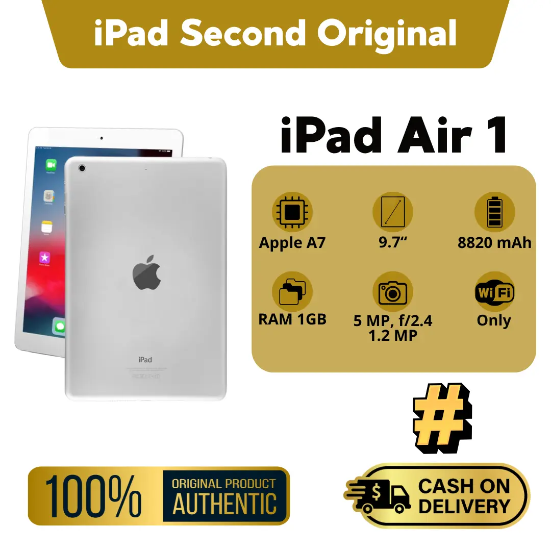 #[SECOND] iPad Air 1 Apple Original Bekas | Bergaransi | Siap Kirim | Bisa COD | Termurah | Versi Full Update IOS 12 | Anak Anak