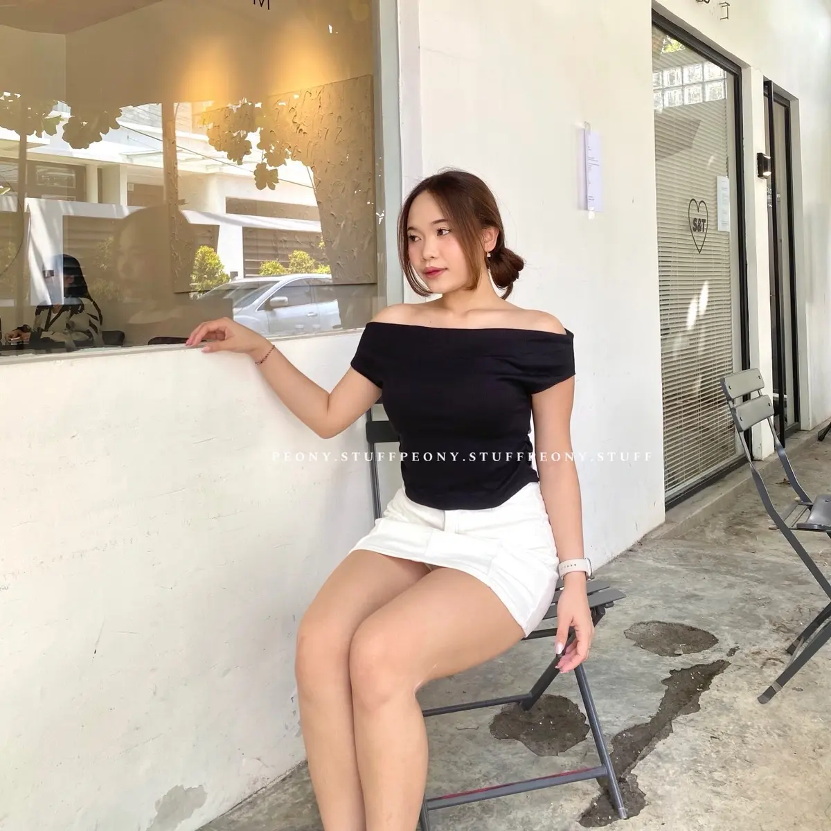 Lily Top | Atasan Off Shoulder Rib Knit Wanita Ruched Tanpa Lengan Basic Korean Top Summer Baju Knit Kerut Rib Wanita Long Sleeve