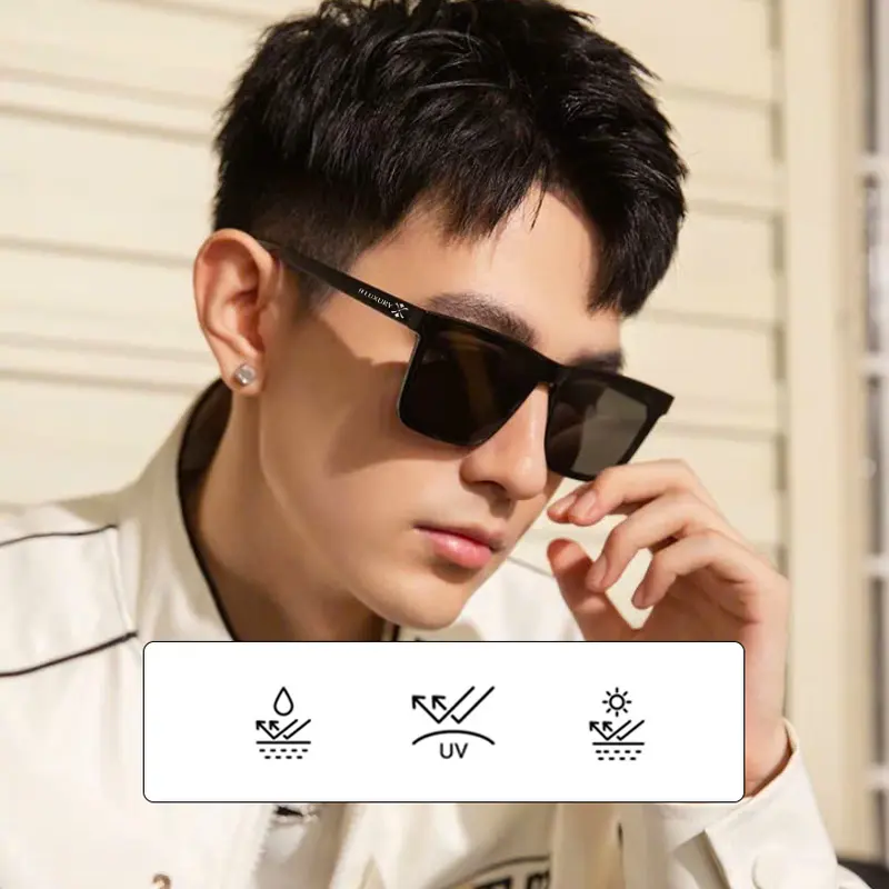 [Hluxury] Kính râm nam nữ H Luxury Eyewear Form chữ nhật V2 cho Nam Nữ - Mắt Kính Râm Nam Nữ Form Dạng Mới 2