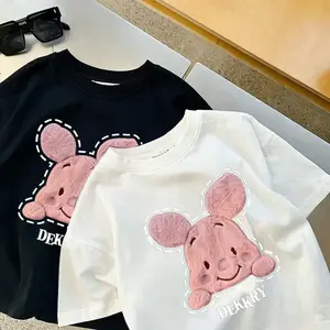 Korean pig baju kaos anak motif pig T-shirt 100% cotton combed sablon DTF Anti Luntur Premium