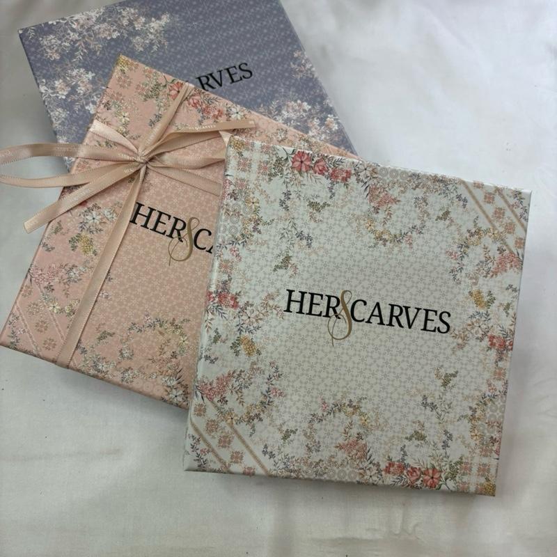 Hijab Herscarves BOX (isi 2 )PCS Segiempat Motif  Jilbab Digital Lembut Voal 4