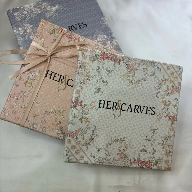 Hijab Herscarves BOX (isi 2 )PCS Segiempat Motif  Jilbab Digital Lembut Voal 4