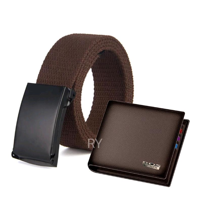 Ikat Pinggang Pria Kanvas(GRATIS DOMPET) Ikat Pinggang Kanvas Polos 8
