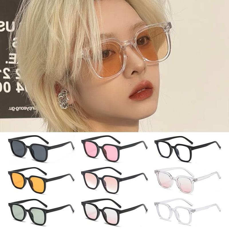 Fashion Square Gradient Blush Sunglasses No Makeup UV400 Protection Anti-Glare Shades Decorative Eyewear for Driving, Fishing, and Travel 1