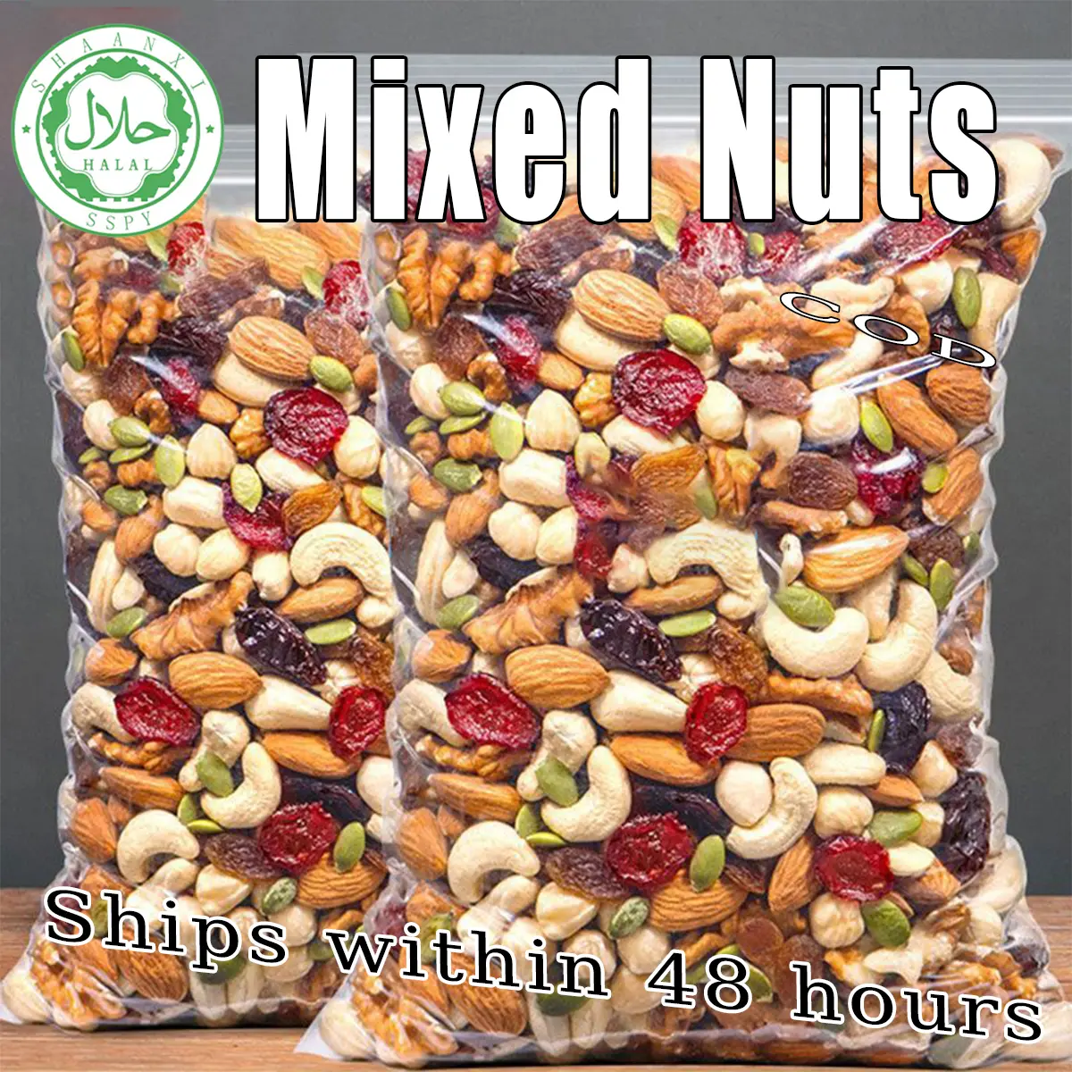 [HALAL] Mixed Nuts Kacang trail mixsnack(camilan) China Express Shipping 100g [READY STOCK] Dried cranberries Raisins Food Cemilan