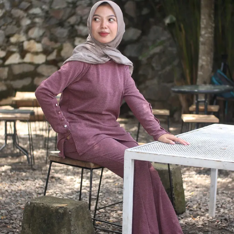 SHAZIA SET CUTBRAY KNIT SOFT RIB STELAN WANITA (wudhu friendly) 1