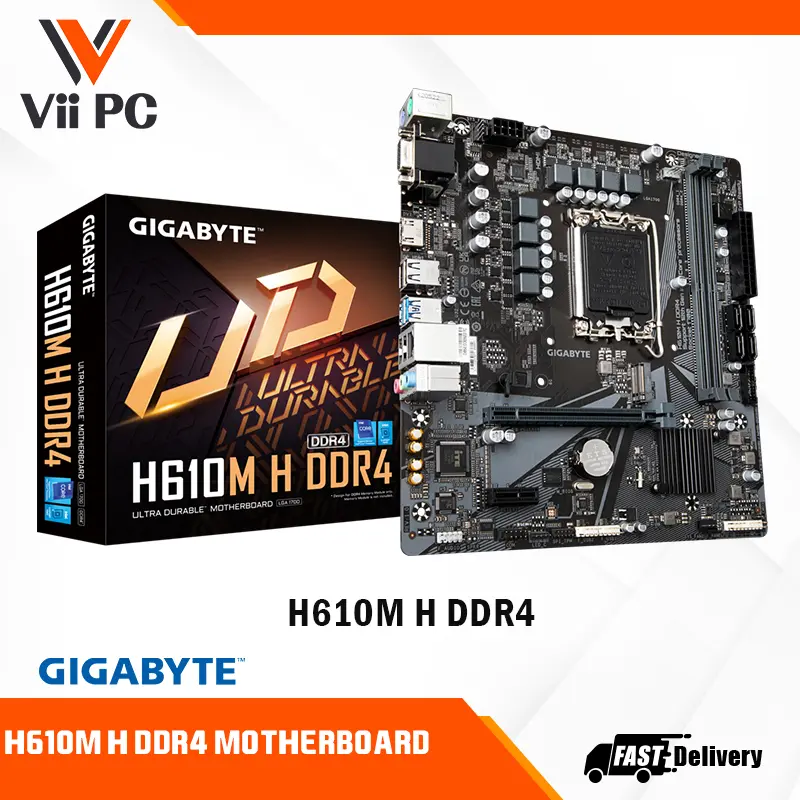 Gigabyte H610M H DDR4 6+1+1 Hybrid Phases Digital VRM Design, PCIe 4.0* Design, Gen3 x4 M.2 , B660 Intel GbE Motherboard