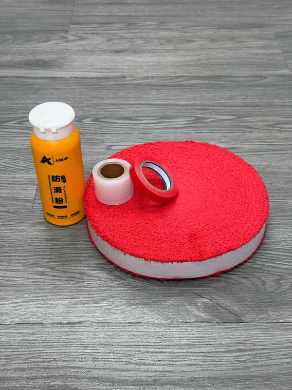 Combo Đánh Tan Mồ Hôi Tay : Quấn cán vải 10m + Phấn chống trơn Amusi chính hãng + Cuộn nilong chống thấm + Băng keo cố định ngăn mồ tay hiệu quả. Dùng cho cầu lông, pickleball, tenis...