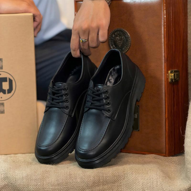 Giày đốc derby basic mũi viền da mềm, đế tăng chiều cao 5cm, giày oxfords đế cao size từ 39 đến 43