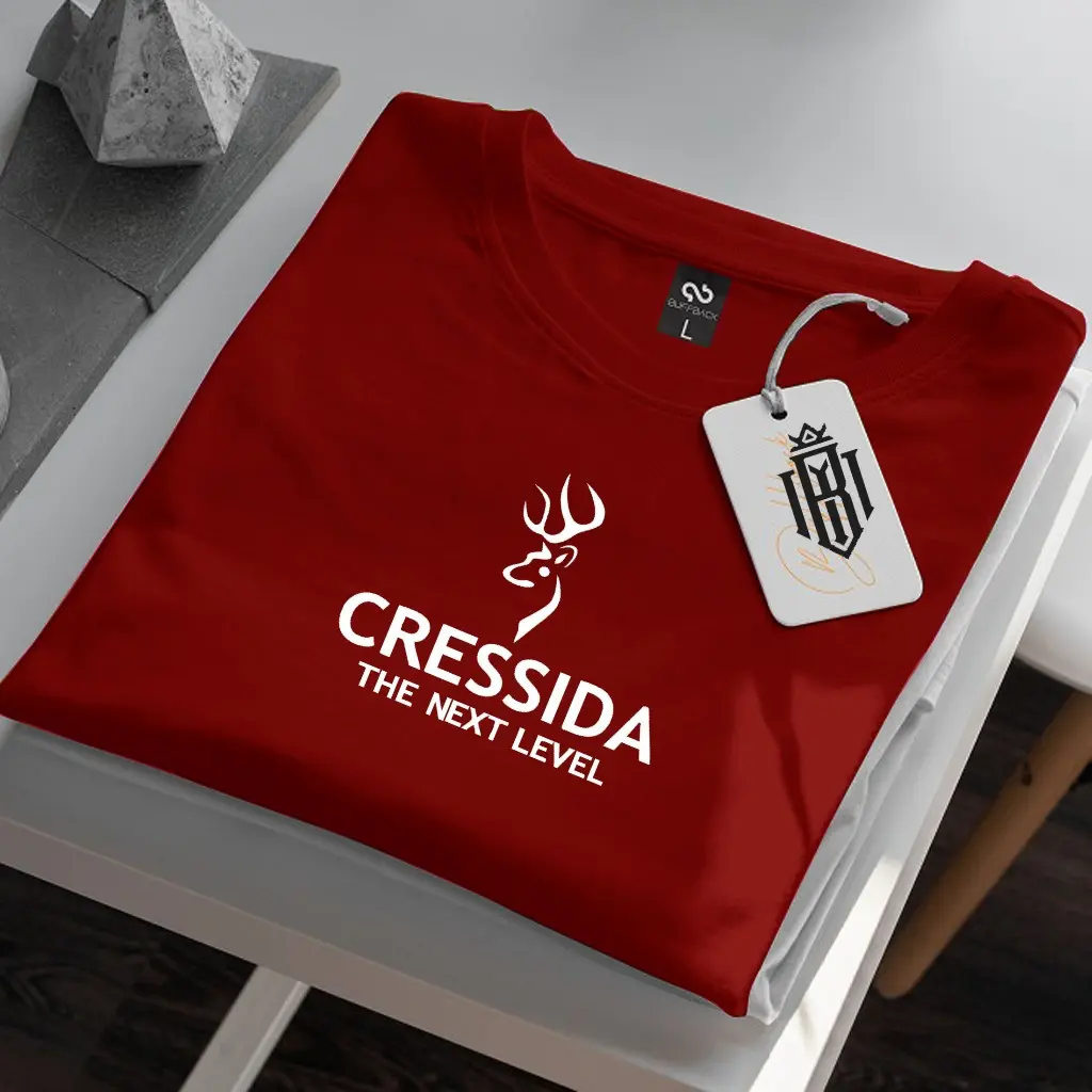 COD !!! Baju Kaos Distro Cressida Text Putih Premium Quality Kaos Cotton Combed 30s Lengan Pendek T-Shrit Koas Unisex Pria/Wanita