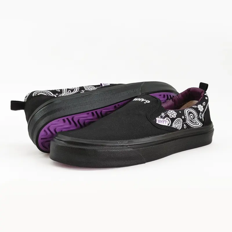 Sepatu Sneakers Casual Pria Wanita Why Footwear Slip On Batik Full Black 36-45 6