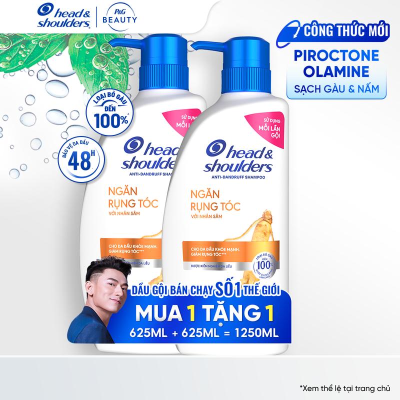 [ Mua 1 Tặng 1 ]  Dầu Gội HEAD & SHOULDERS Nhân Sâm Ngăn Rụng Tóc Chai (625ml + 625ml)