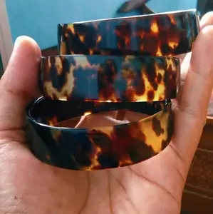 Gelang aksesoris sisik penyu asli bracelet couples ttitanium berlian buatan rantai bunga