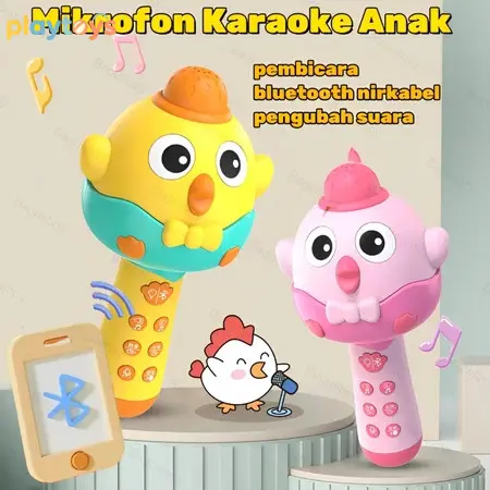 【playtoys】Mikrofon Karaoke Bentuk Burung Lucu Nirkabel Bluetooth Ada Pengubah Suara Speaker Terpasang Mainan Bernyanyi Anak Perempuan Laki Laki