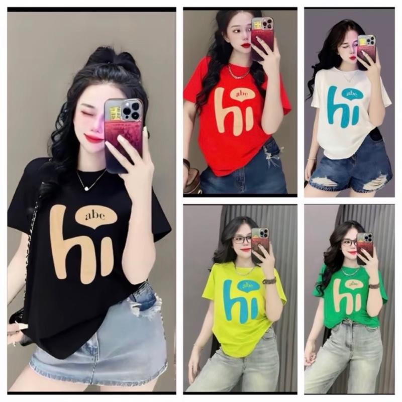  Mã 05- Áo Thun Thái Form   40-80kg  Top Nữ Women Cổ Tròn Cotton 