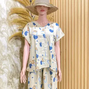 Oneset V Nack Panjang// Oneset rayon wanita// Setelan panjang dewasa wanita//